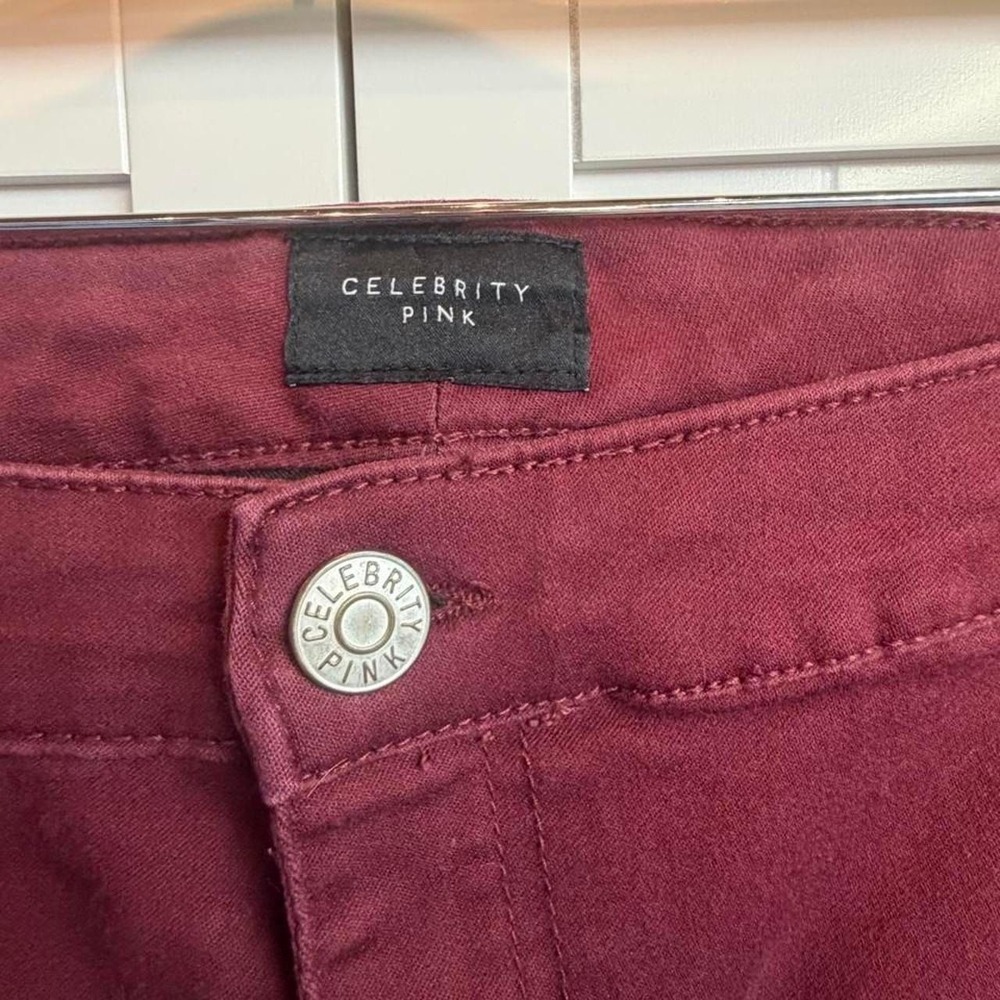 Celebrity Pink Burgundy Jeans Women's Curvy Plus Size 22 - Skinny Leg Stretch